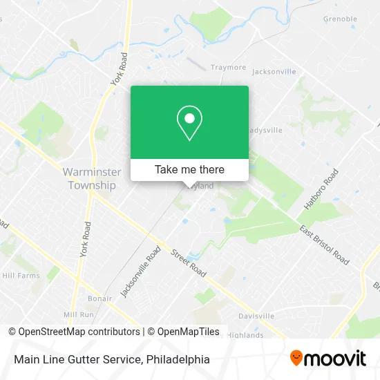 Main Line Gutter Service map