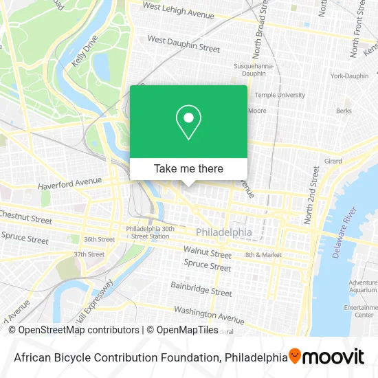 African Bicycle Contribution Foundation map