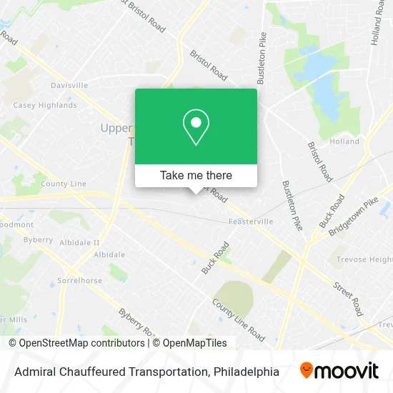 Admiral Chauffeured Transportation map