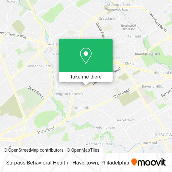 Surpass Behavioral Health - Havertown map