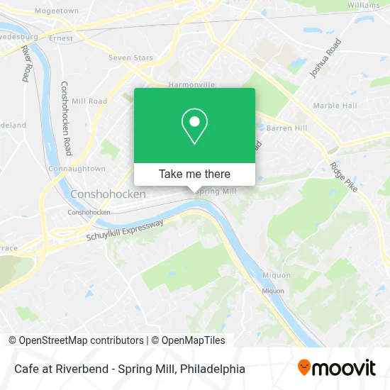 Cafe at Riverbend - Spring Mill map