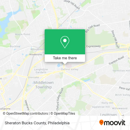 Sheraton Bucks County map