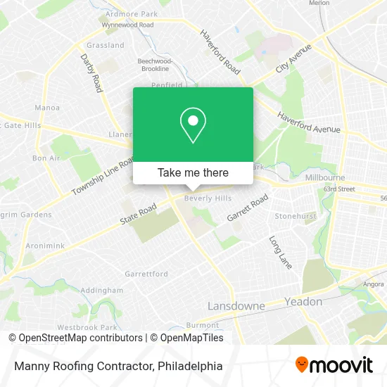 Manny Roofing Contractor map