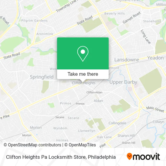 Clifton Heights Pa Locksmith Store map