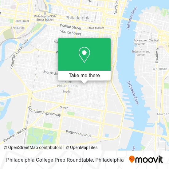 Philadelphia College Prep Roundtable map