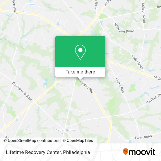 Lifetime Recovery Center map