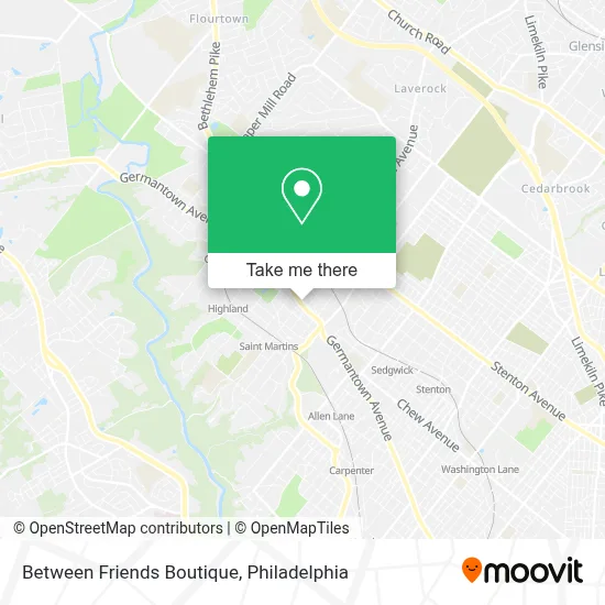 Between Friends Boutique map