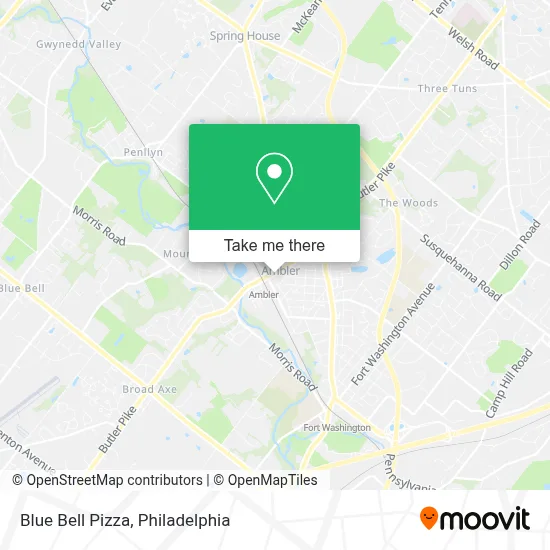 Blue Bell Pizza map
