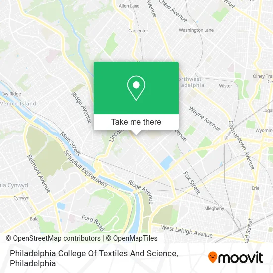Philadelphia College Of Textiles And Science map