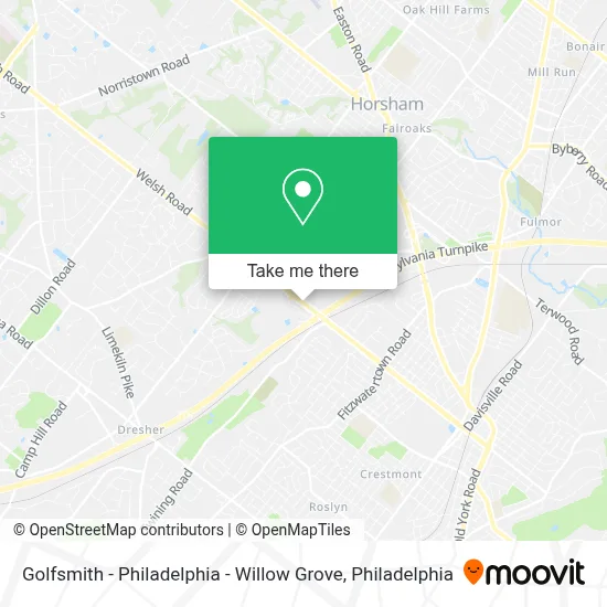 Golfsmith - Philadelphia - Willow Grove map