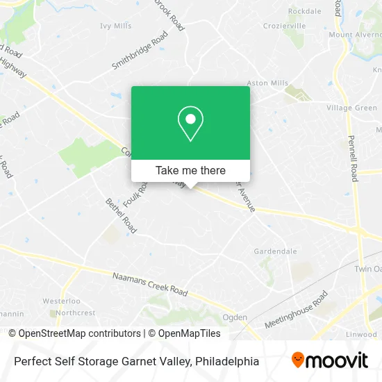 Perfect Self Storage Garnet Valley map