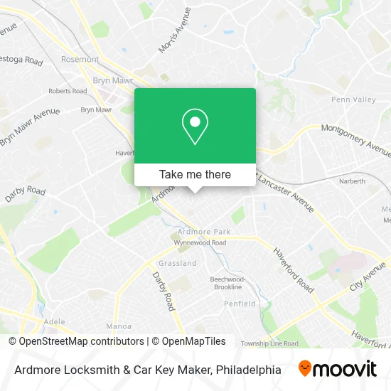 Ardmore Locksmith & Car Key Maker map