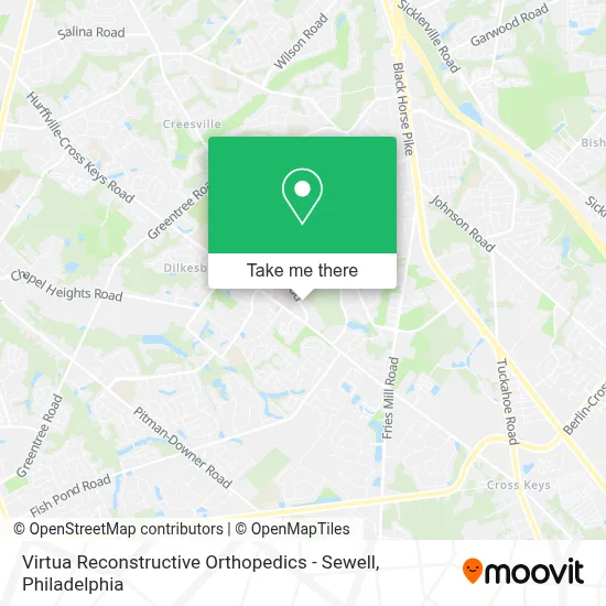 Virtua Reconstructive Orthopedics - Sewell map