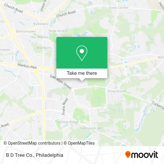 B D Tree Co. map