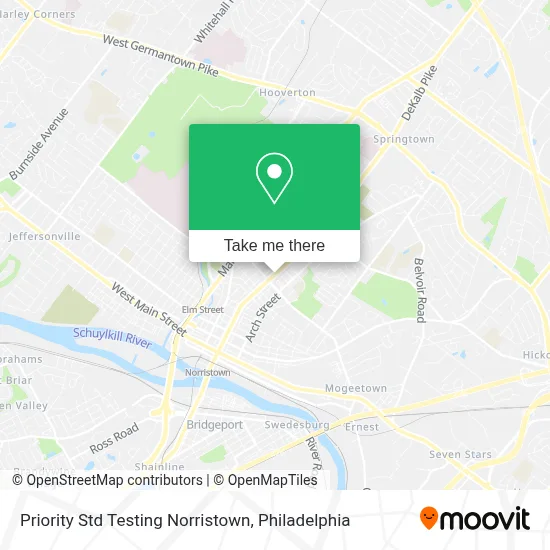 Priority Std Testing Norristown map