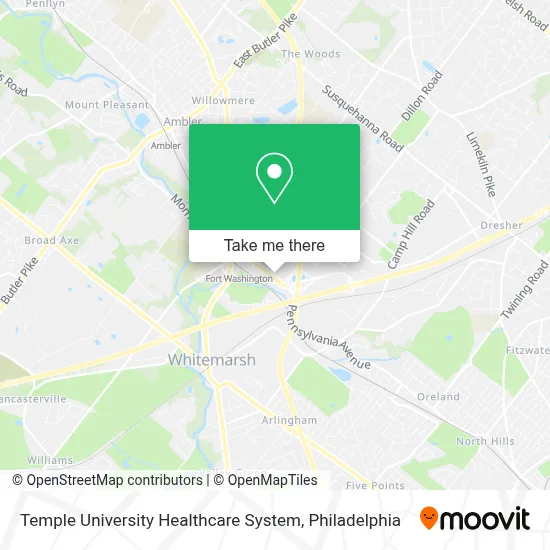 Temple University Healthcare System map