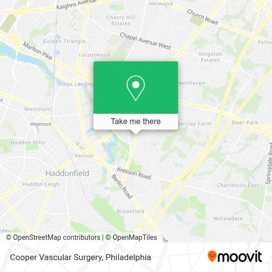 Cooper Vascular Surgery map