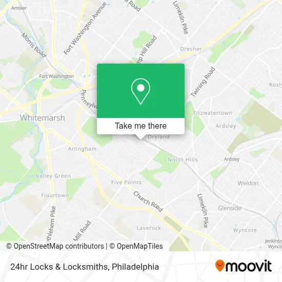 24hr Locks & Locksmiths map