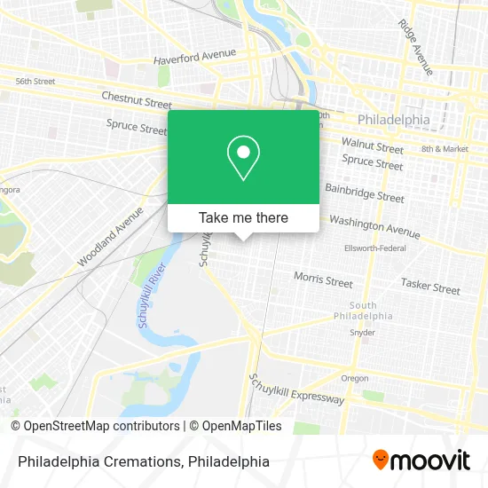 Philadelphia Cremations map