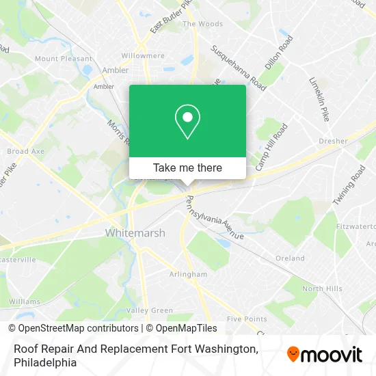 Roof Repair And Replacement Fort Washington map