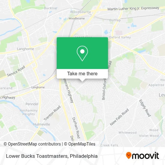 Lower Bucks Toastmasters map