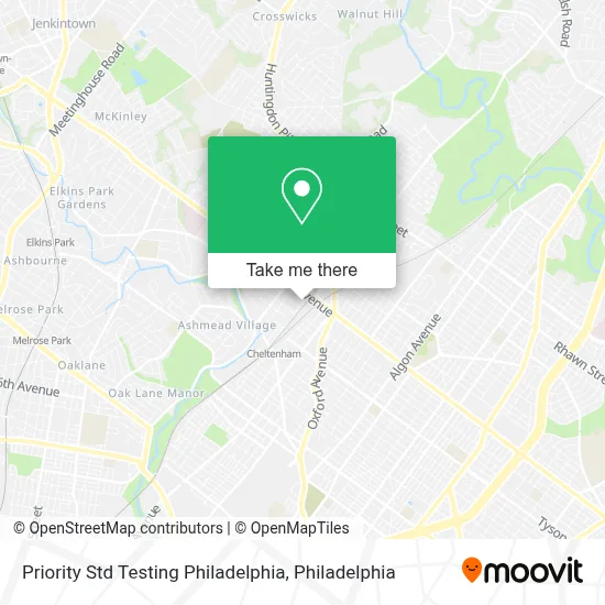 Priority Std Testing Philadelphia map