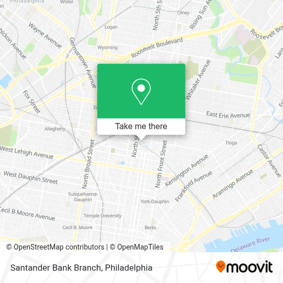 Santander Bank Branch map