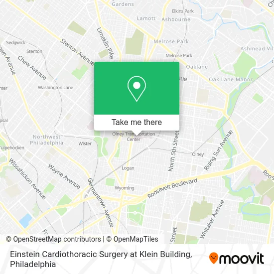 Einstein Cardiothoracic Surgery at Klein Building map