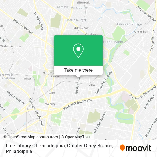 Free Library Of Philadelphia, Greater Olney Branch map