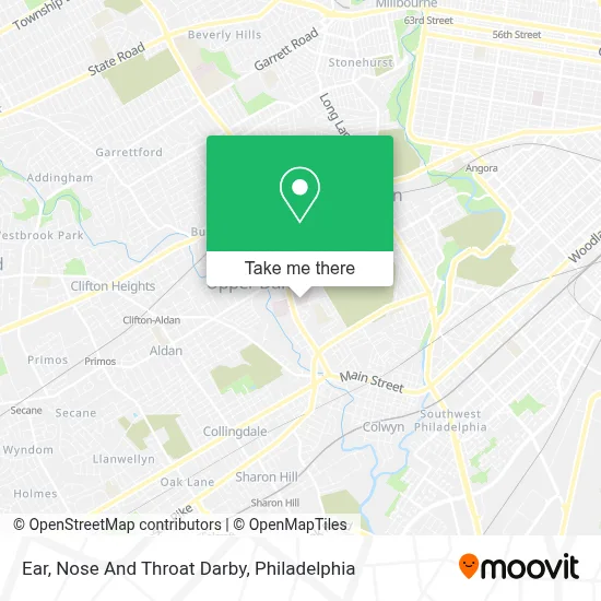 Ear, Nose And Throat Darby map
