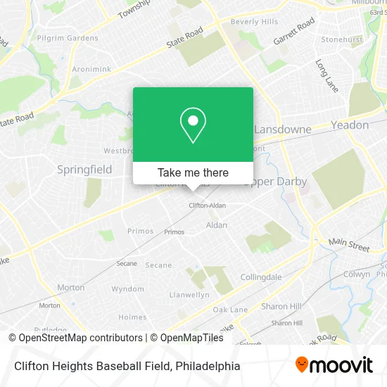 Clifton Heights Baseball Field map