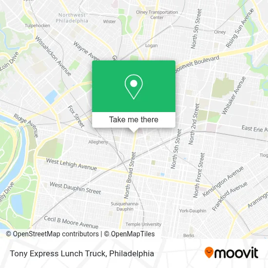 Tony Express Lunch Truck map