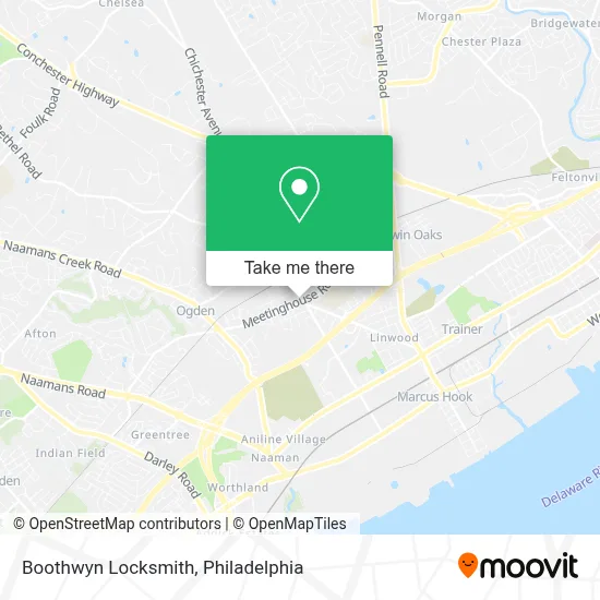 Boothwyn Locksmith map