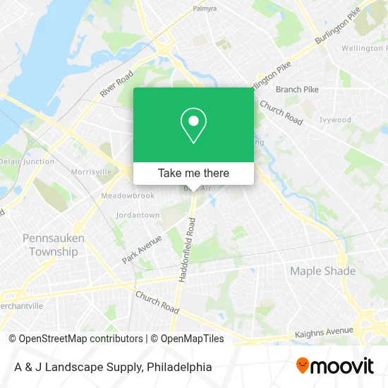 A & J Landscape Supply map