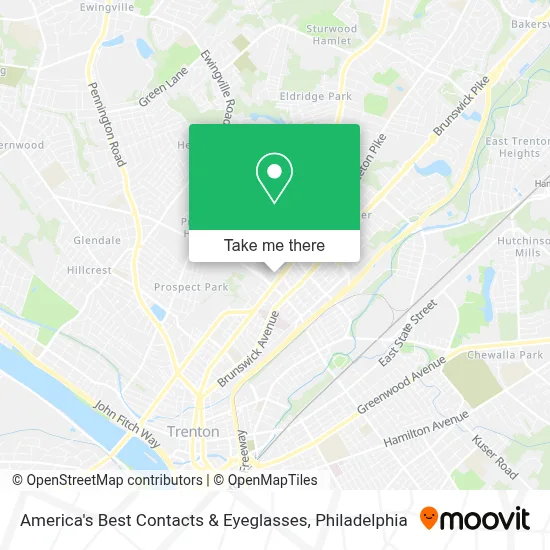 America's Best Contacts & Eyeglasses map