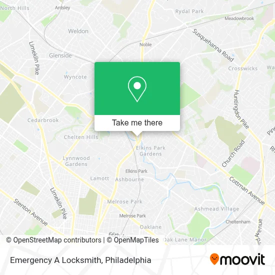 Emergency A Locksmith map