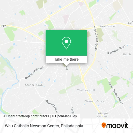 Wcu Catholic Newman Center map