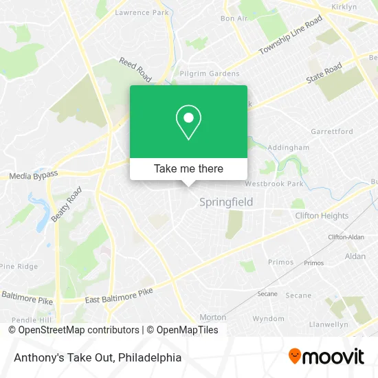 Anthony's Take Out map