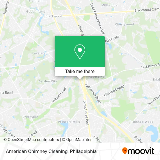 American Chimney Cleaning map