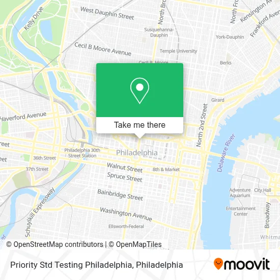 Priority Std Testing Philadelphia map