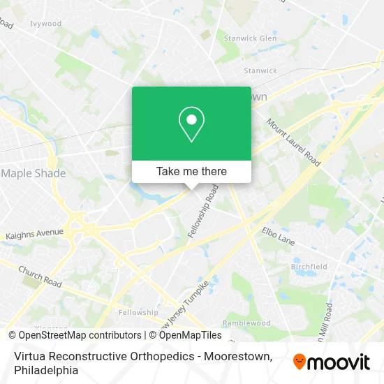 Virtua Reconstructive Orthopedics - Moorestown map