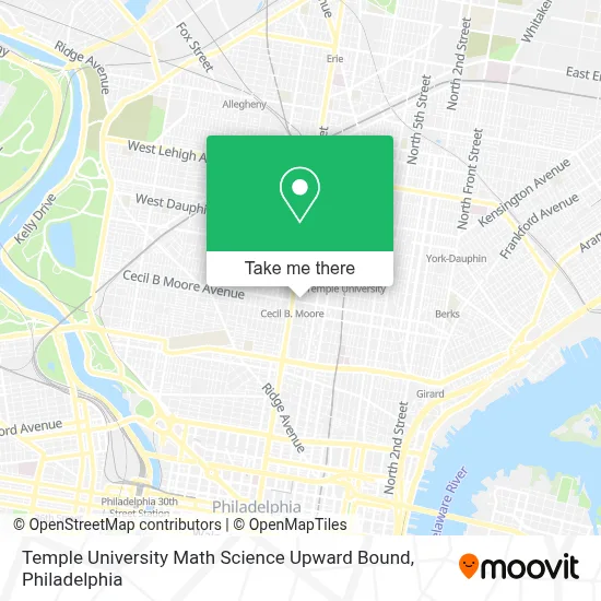 Temple University Math Science Upward Bound map