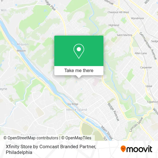 Xfinity Store by Comcast Branded Partner map