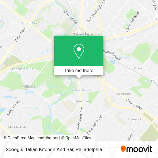 Scoogis Italian Kitchen And Bar map