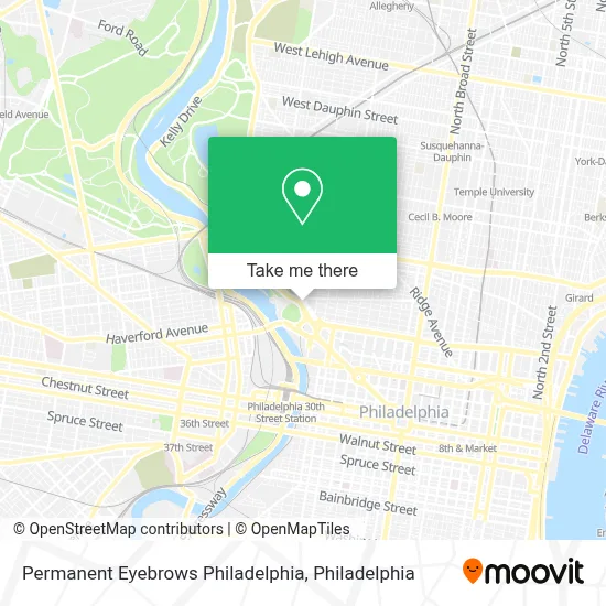 Permanent Eyebrows Philadelphia map