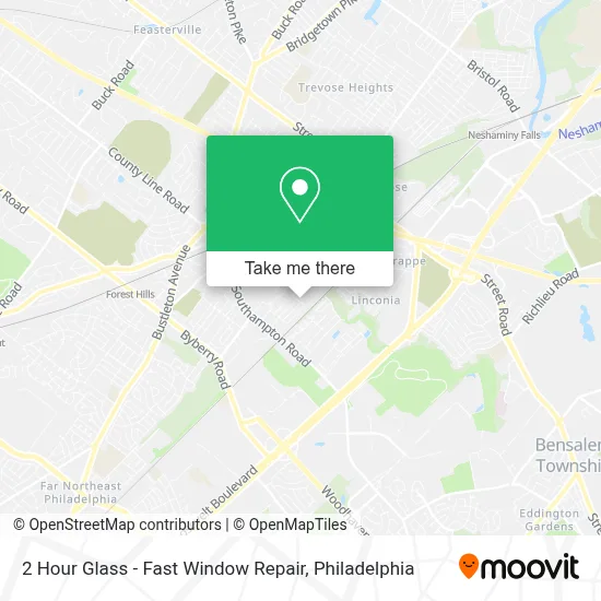 2 Hour Glass - Fast Window Repair map