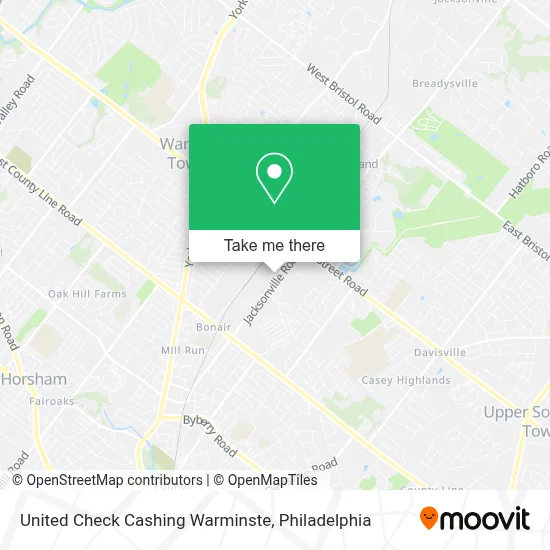 United Check Cashing Warminste map