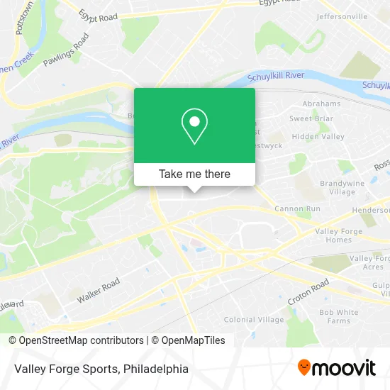 Valley Forge Sports map