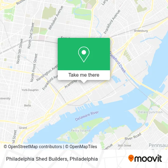 Philadelphia Shed Builders map