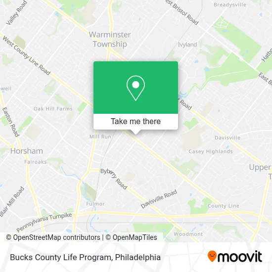 Bucks County Life Program map